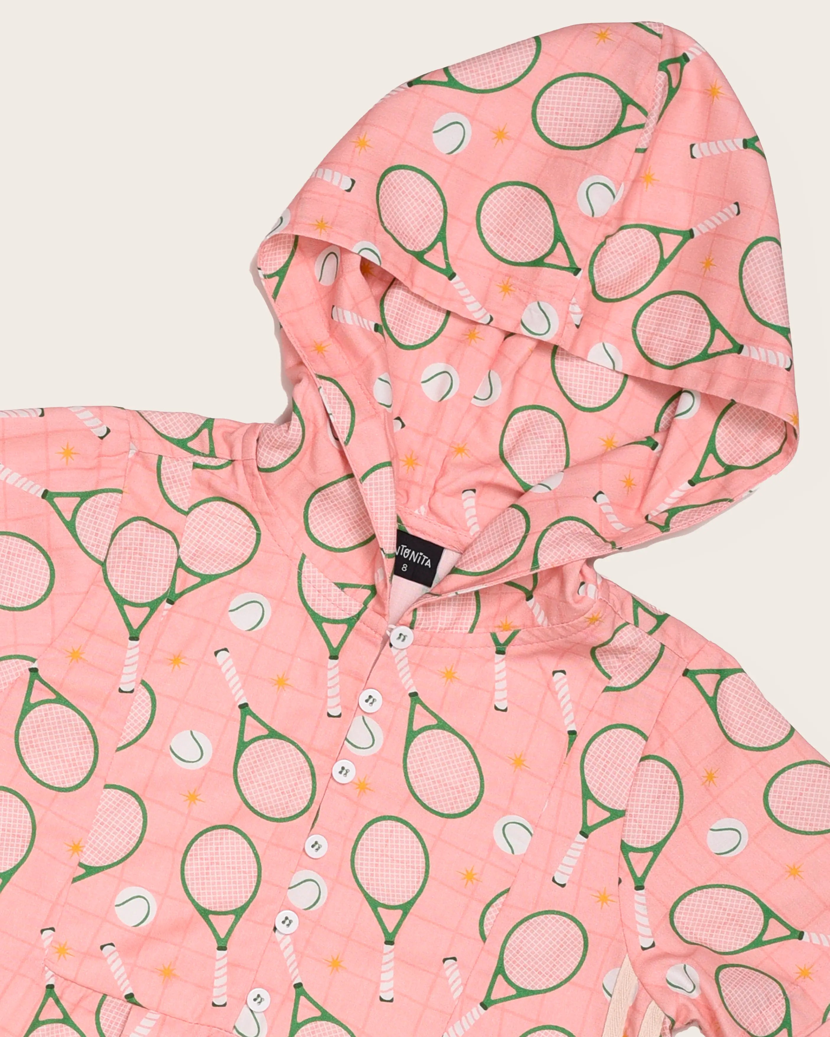 Vestido capuz com estampa tennis infantil feminino Antonita para meninas 