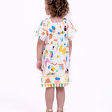 Vestido com estampa Meta Color infantil feminino Antonita para meninas de 2 a 10 anos