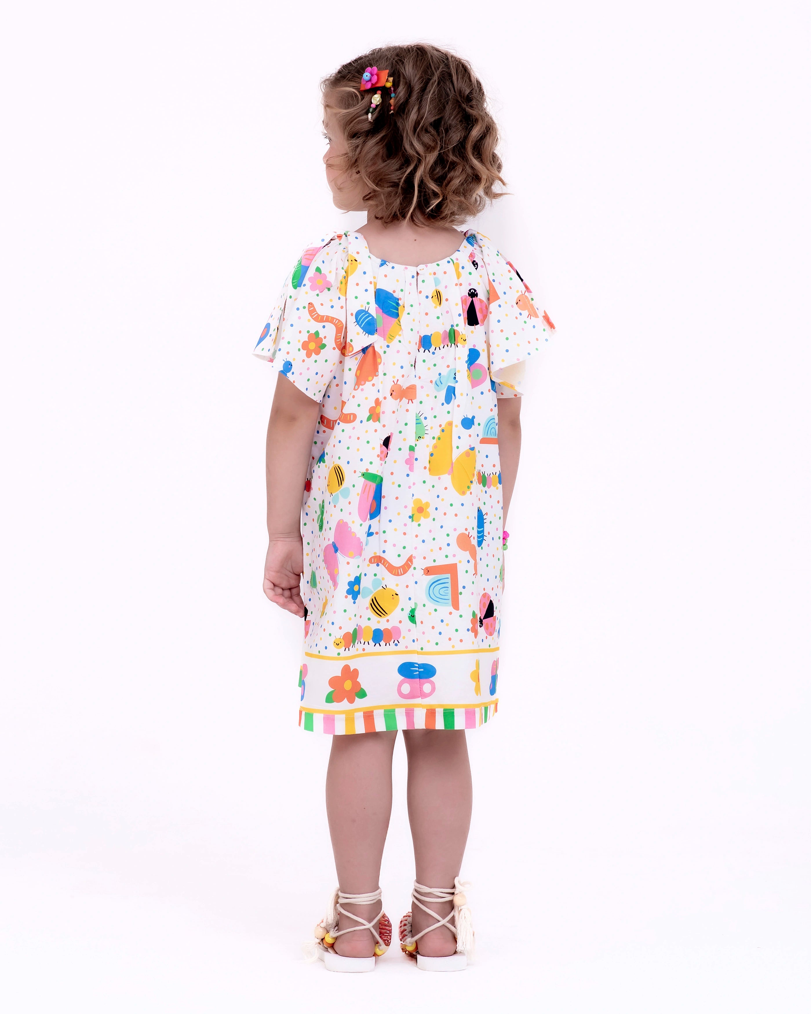 Vestido com estampa Meta Color infantil feminino Antonita para meninas de 2 a 10 anos