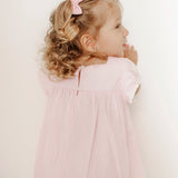 Vestido bebê com mangas amplas e detalhe em renda infantil feminino Antonita para meninas de 0 a 3 anos