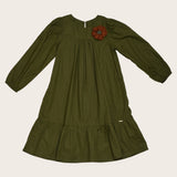 Vestido manga longa com bordado floral infantil feminino Antonita para meninas