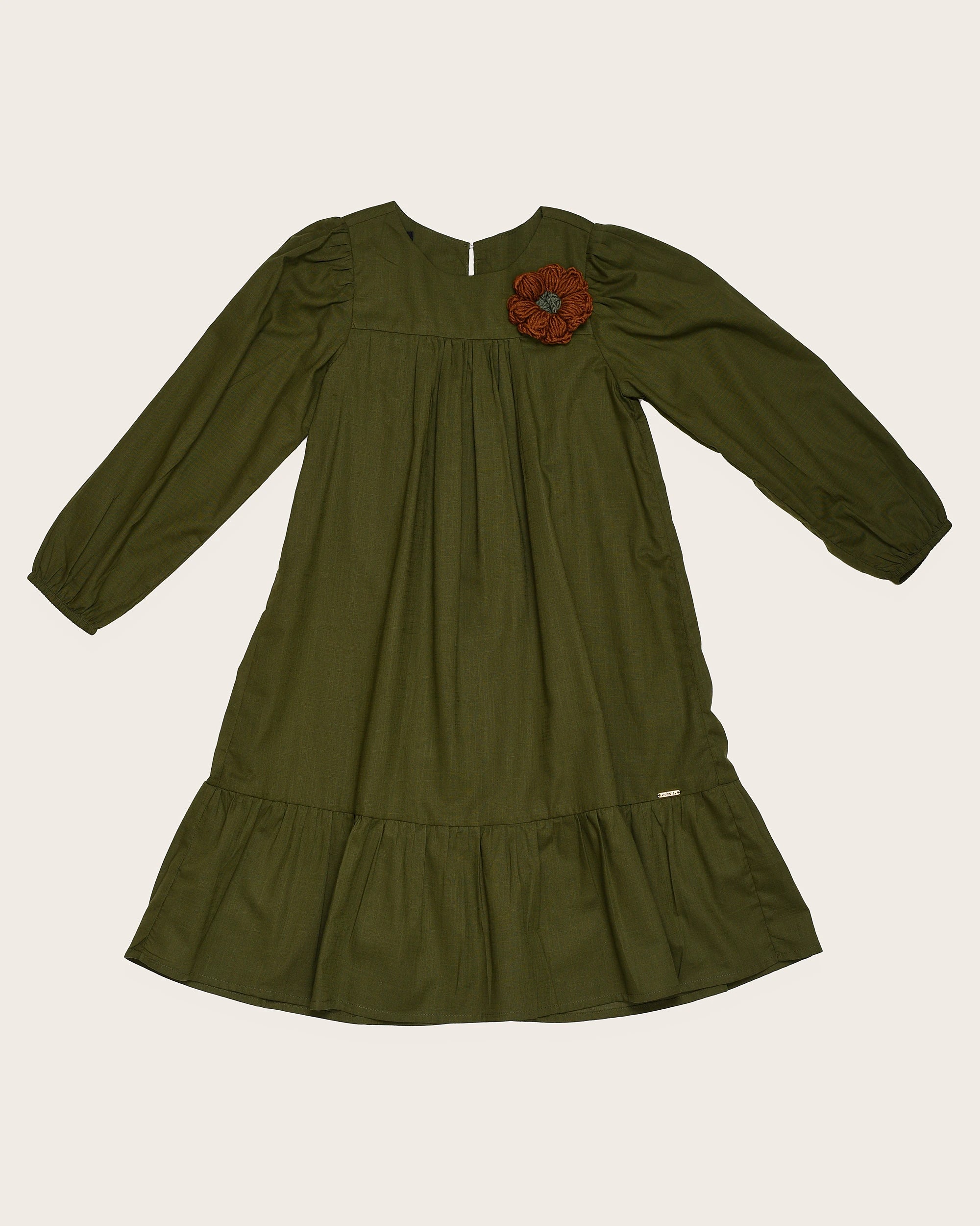 Vestido manga longa com bordado floral infantil feminino Antonita para meninas