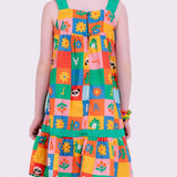 Vestido de alça com estampa Caça-Palavras infantil feminino Antonita para meninas de 2 a 10 anos