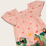 Vestido curto com estampa Amazonia infantil feminino Antonita para meninas