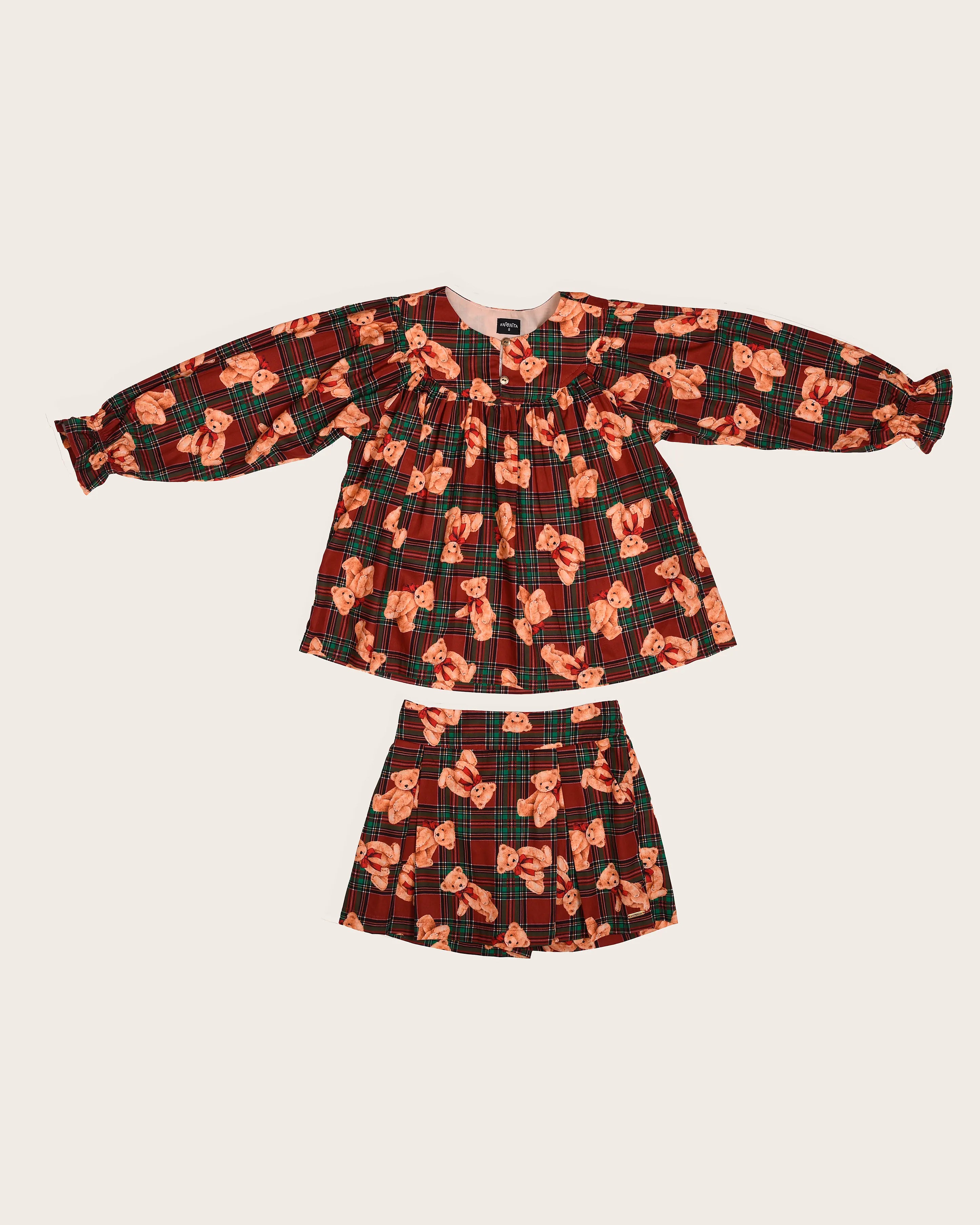 Conjunto bata com estampa Teddy II infantil feminino Antonita para meninas 