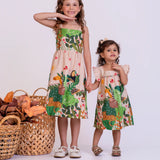 Vestido curto com estampa Amazonia infantil feminino Antonita para meninas