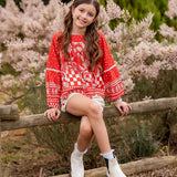 Conjunto short com blusa de estampa floral infantil feminino Antonita para meninas 