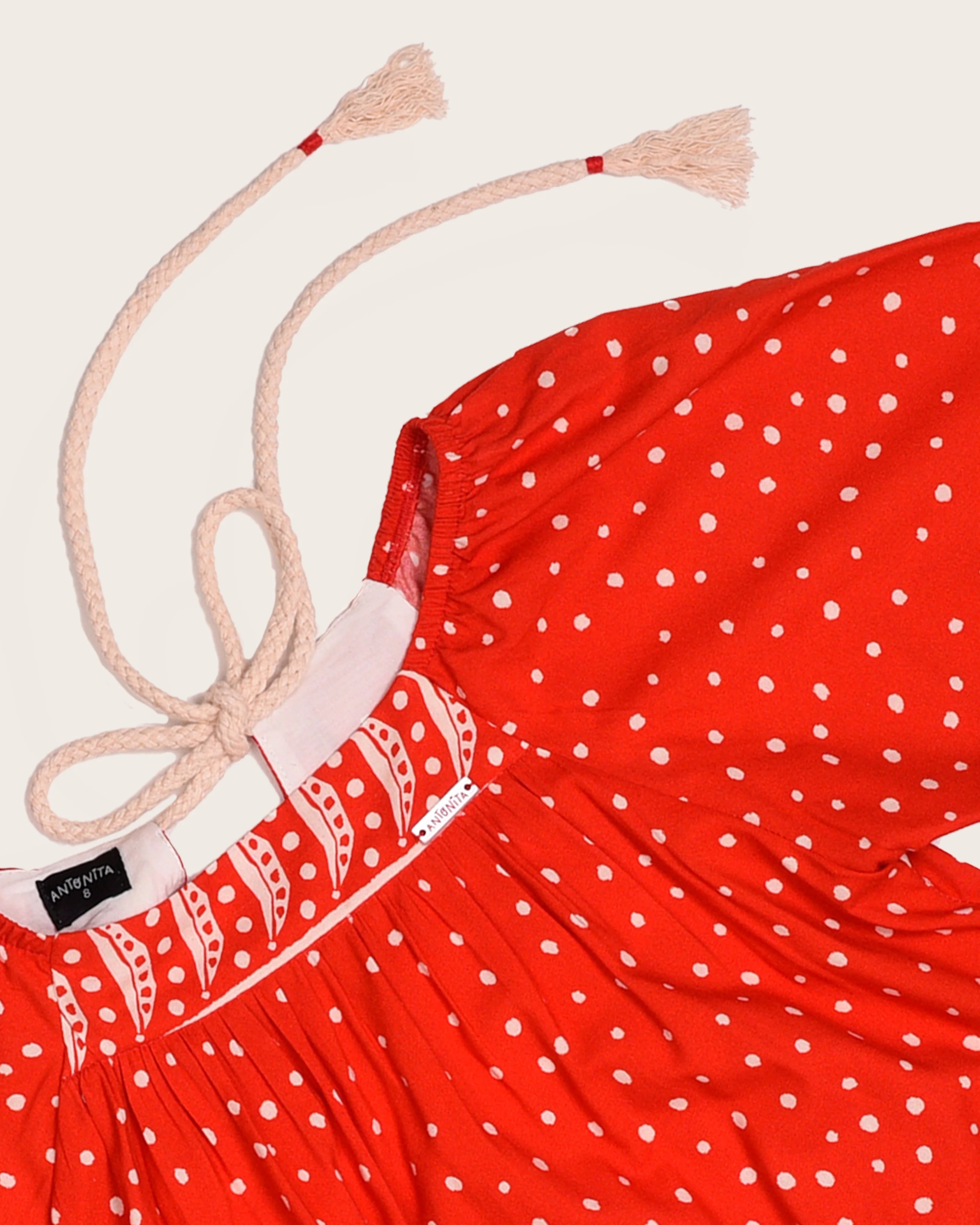 Vestido longo com estampa Tukee Red infantil feminino Antonita para meninas 