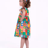 Vestido com estampa Caça-Palavras infantil feminino Antonita para meninas de 2 a 10 anos