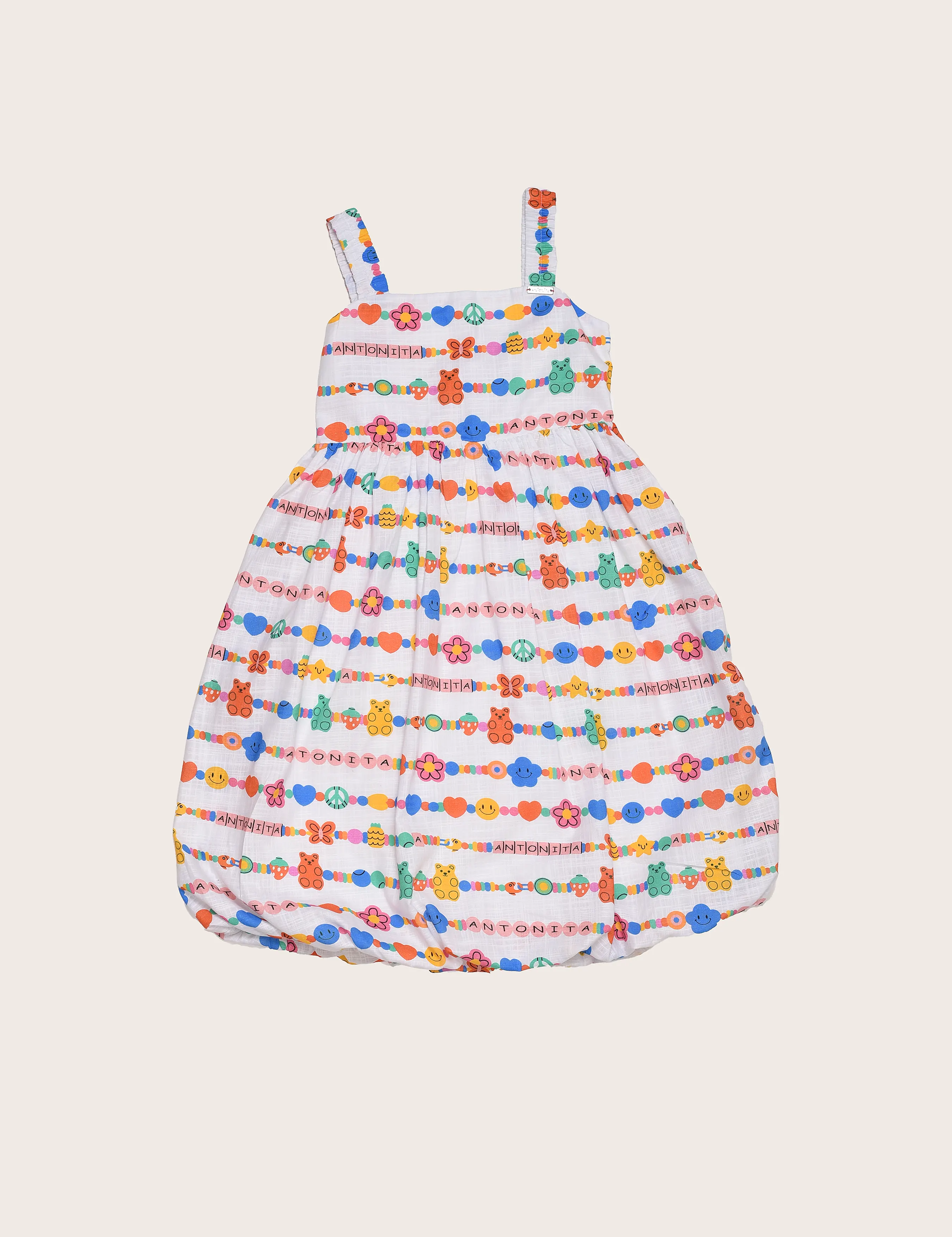 Vestido balone com estampa colorida infantil feminino Antonita para meninas de 4 a 12 anos
