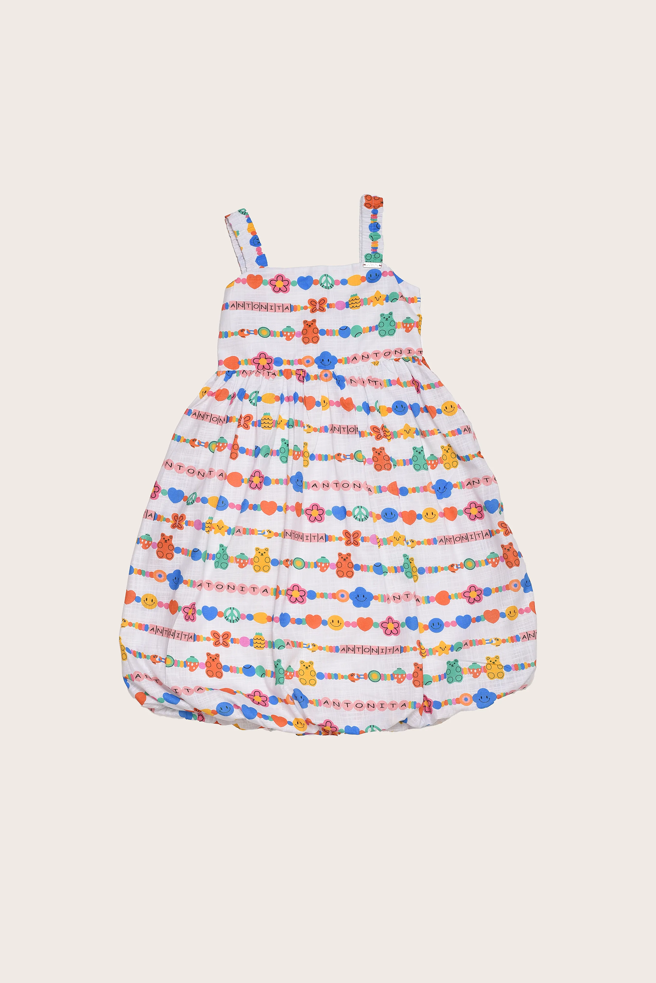 Vestido balone com estampa colorida infantil feminino Antonita para meninas de 4 a 12 anos