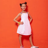Vestido Infantil Feminino Brim Branco Antonita
