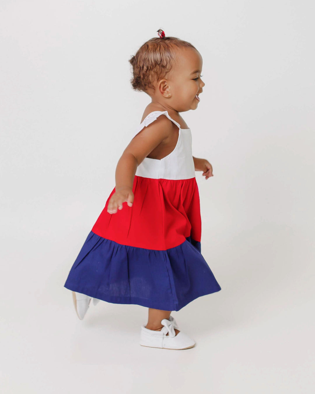 Vestido com estampa navy tricolor infantil feminino Antonita para meninas de 2 a 10 anos