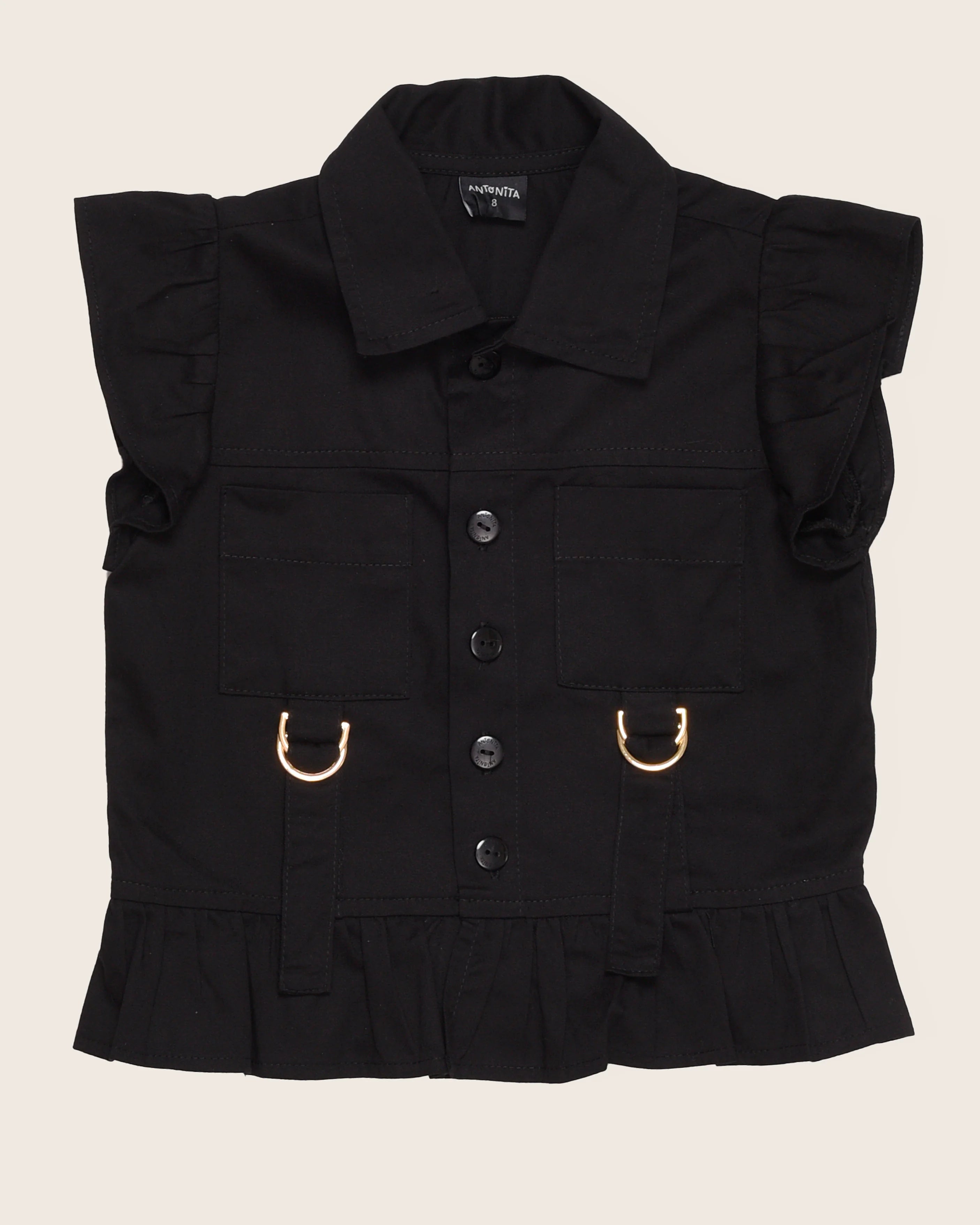 Colete com detalhes em babados infantil feminino Antonita para meninas
