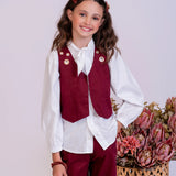 Conjunto com blusa cropped e calça ampla infantil feminino Antonita para meninas 