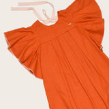 Vestido de alças largas em tom laranja infantil feminino Antonita para meninas 