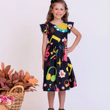 Vestido curto com estampa Musica infantil feminino Antonita para meninas