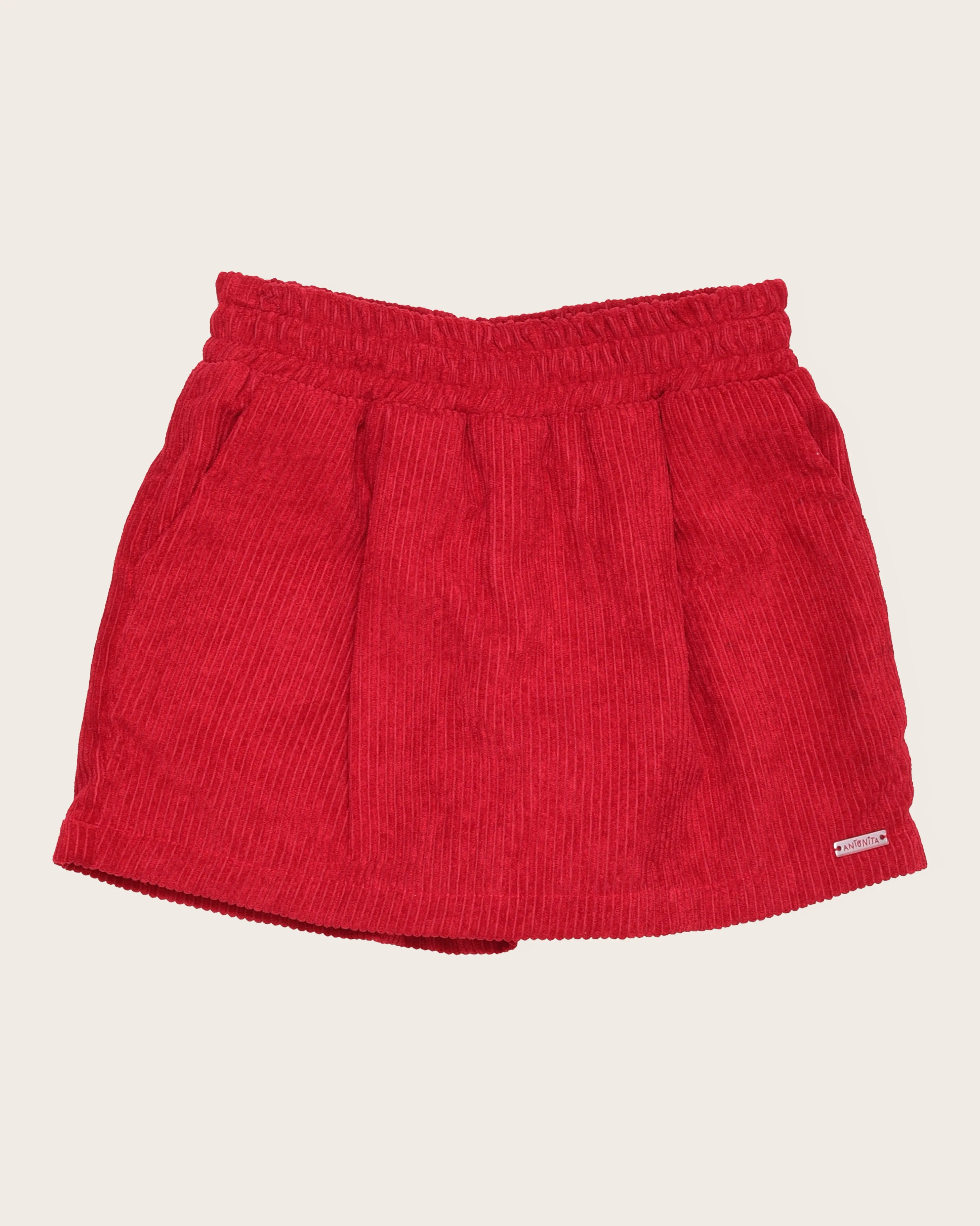 Short saia vermelho com pregas infantil feminino Antonita para meninas 