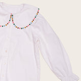 Camisa com gola e pontos coloridos infantil feminino Antonita para meninas 