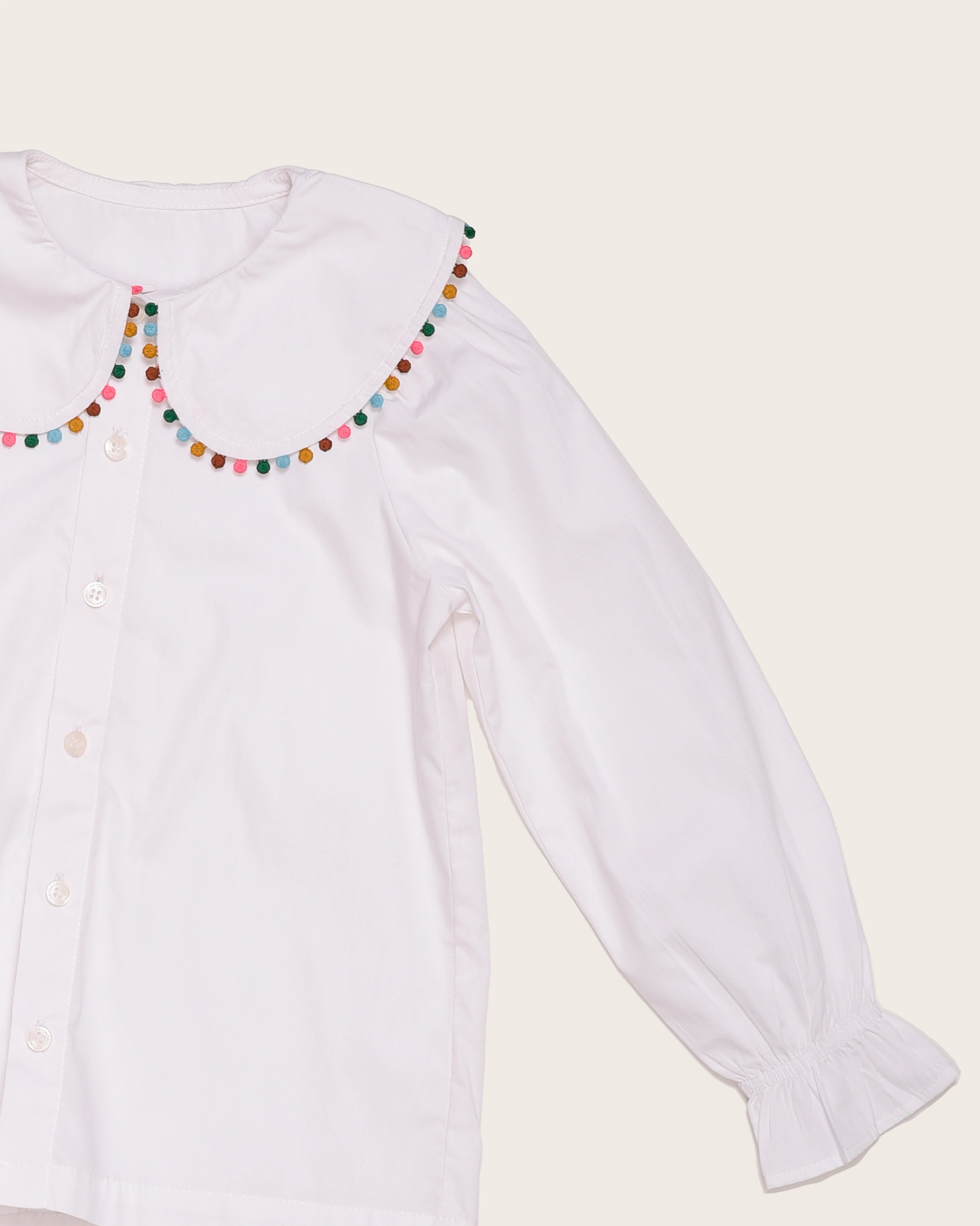 Camisa com gola e pontos coloridos infantil feminino Antonita para meninas 