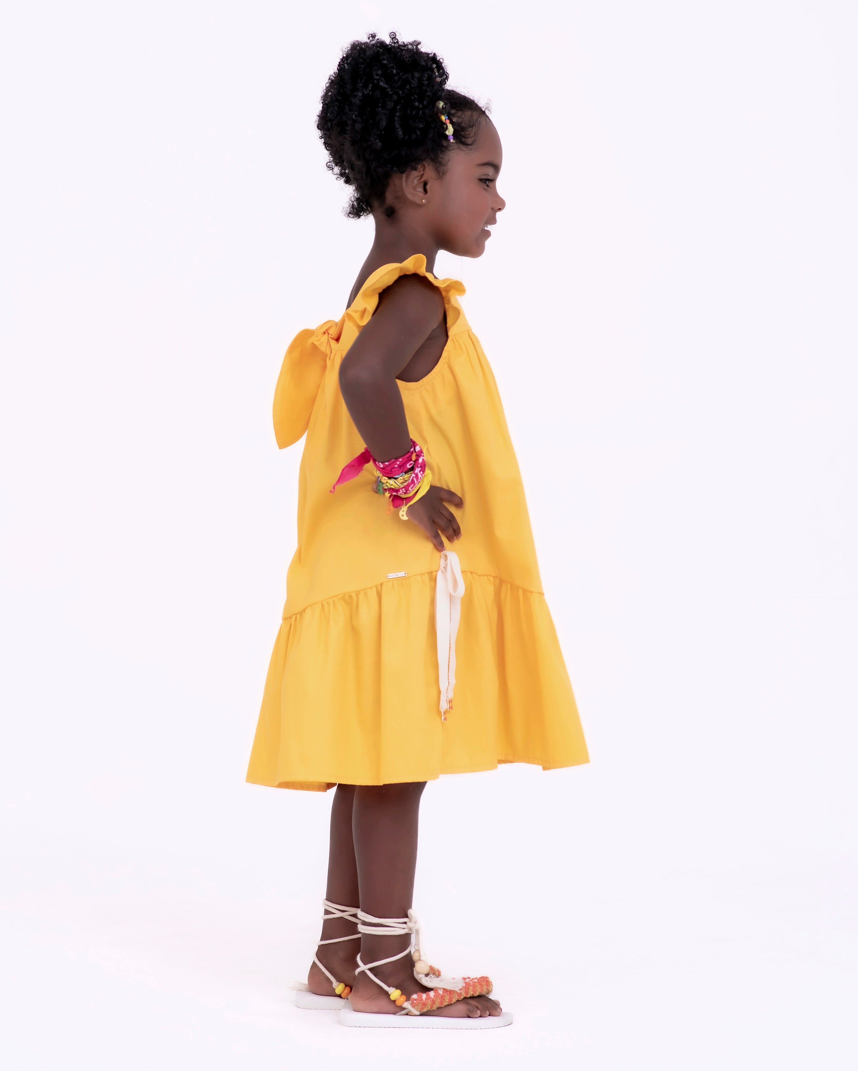 Vestido curto com estampa Buque De Flores infantil feminino Antonita para meninas de 4 a 16 anos