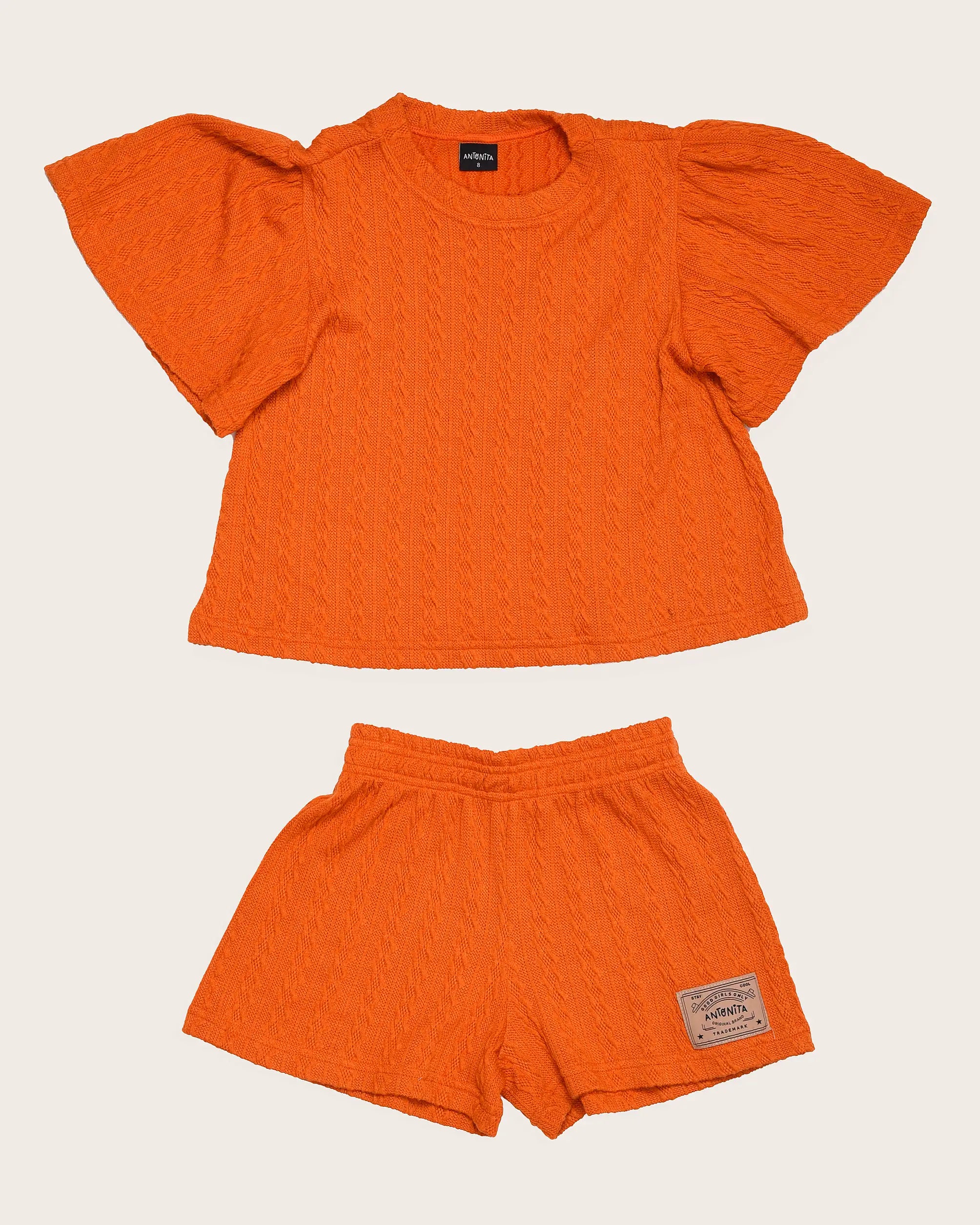 Conjunto curto com blusa de mangas amplas infantil feminino Antonita para meninas
