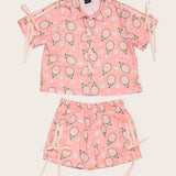 Conjunto curto com estampa de raquetes de tênis infantil feminino Antonita para meninas 
