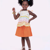 Conjunto com blusa de alças e estampa de gotas coloridas infantil feminino Antonita para meninas de 2 a 10 anos