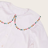 Camisa com gola e pontos coloridos infantil feminino Antonita para meninas 