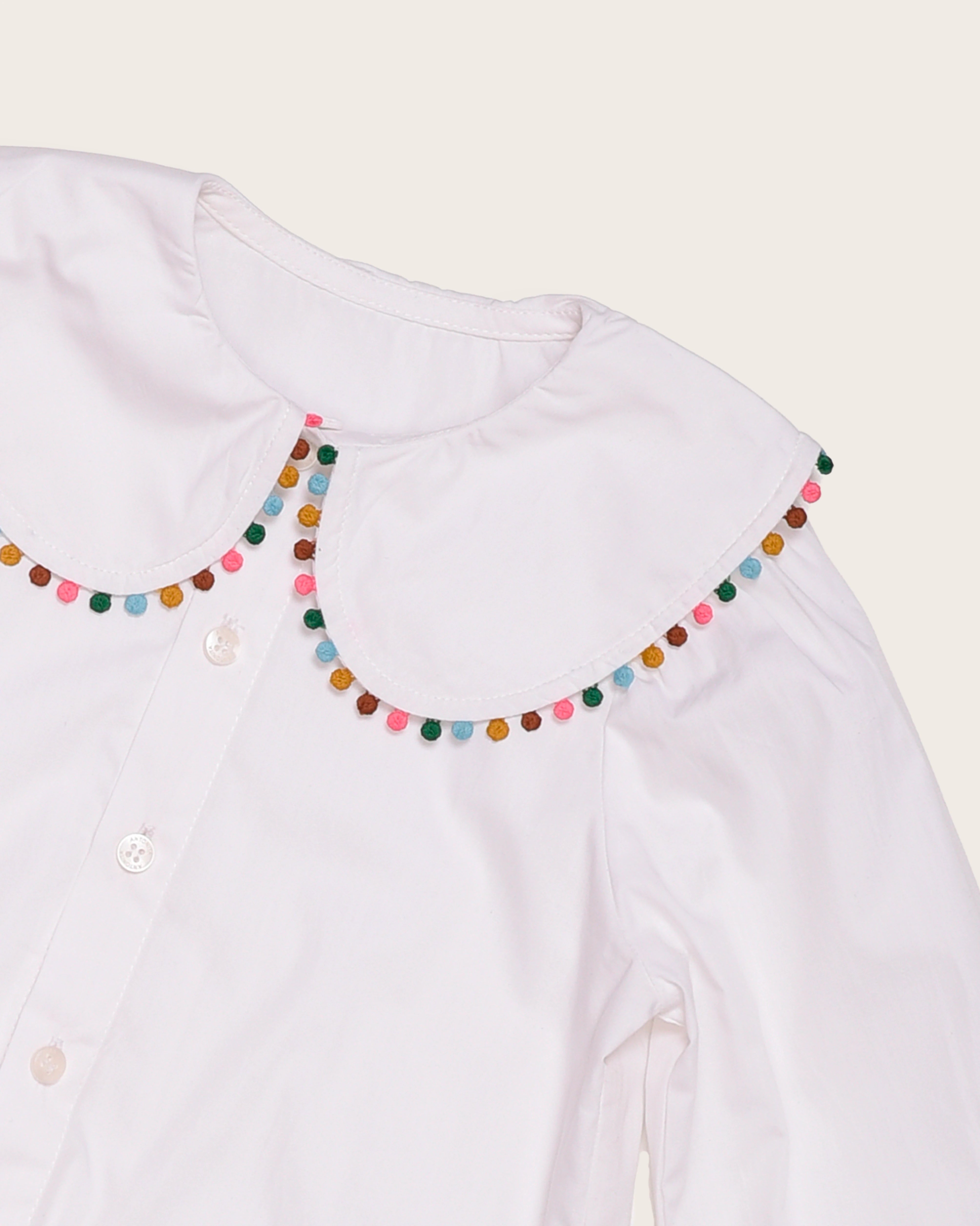 Camisa com gola e pontos coloridos infantil feminino Antonita para meninas 