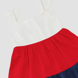 Vestido com estampa navy tricolor infantil feminino Antonita para meninas de 2 a 10 anos