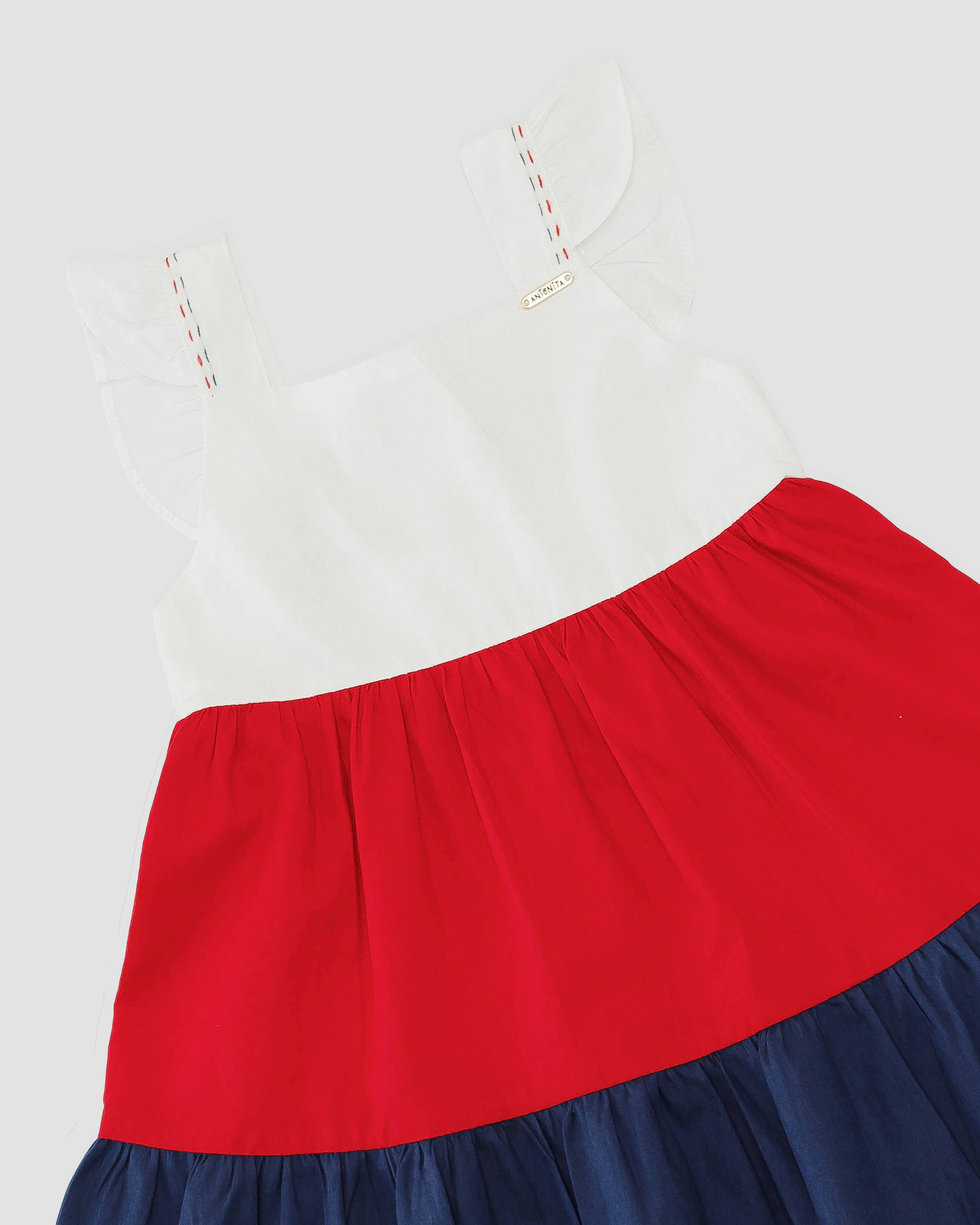 Vestido com estampa navy tricolor infantil feminino Antonita para meninas de 2 a 10 anos