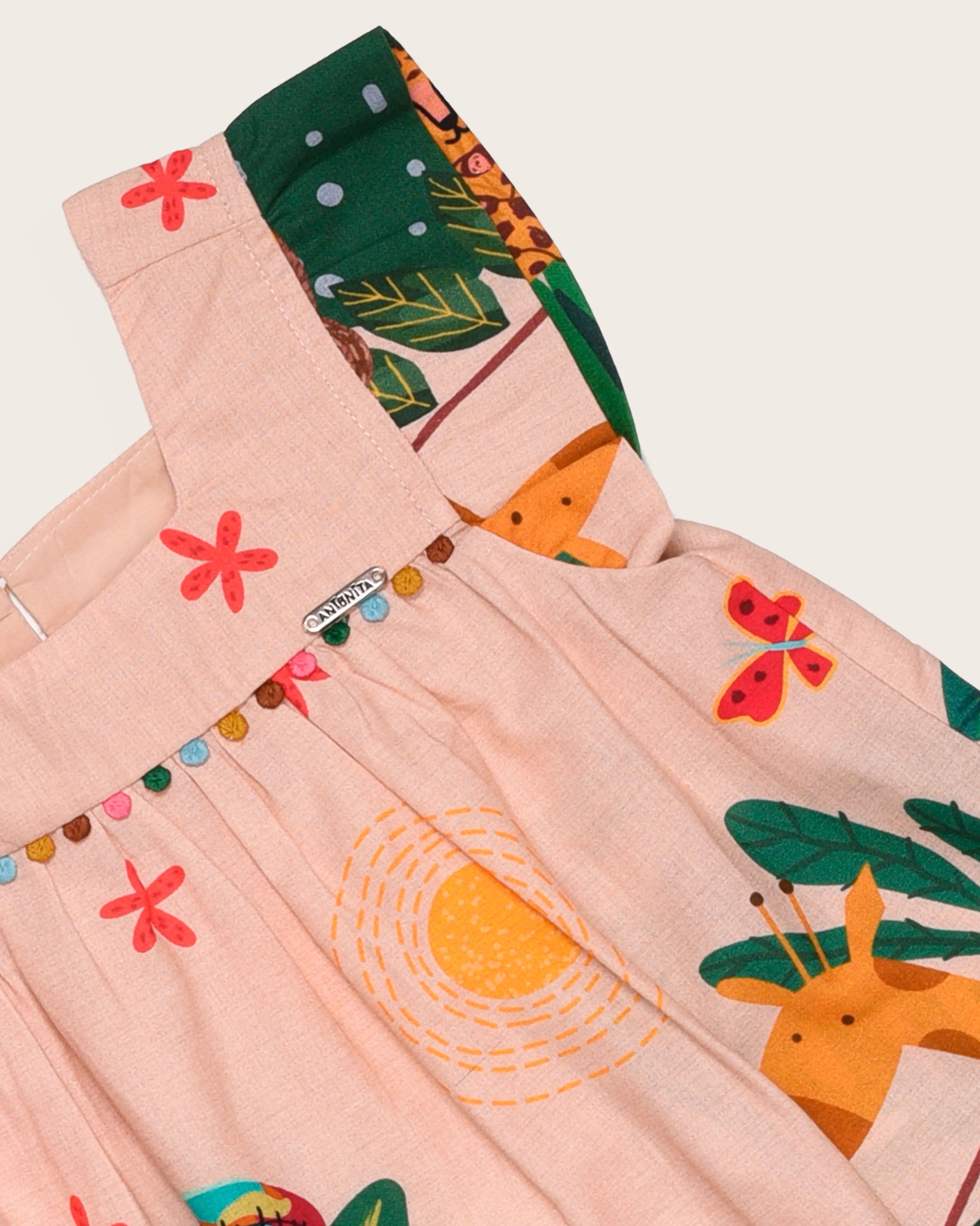 Vestido curto com estampa Amazonia infantil feminino Antonita para meninas 