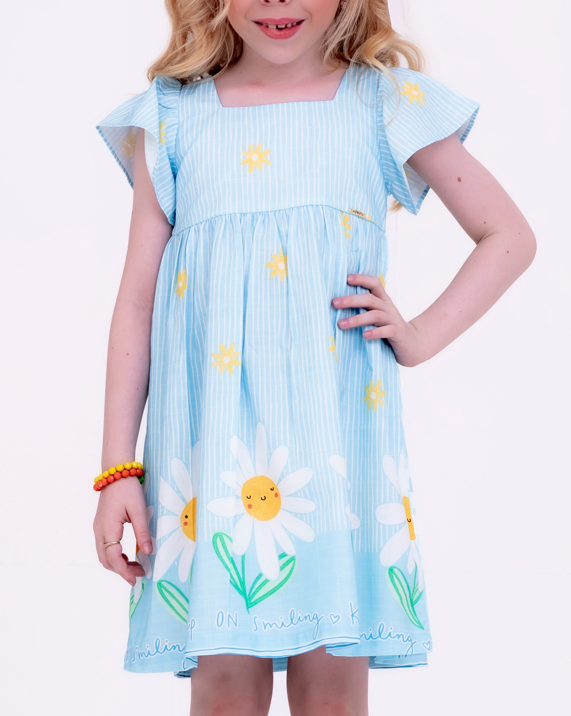 Vestido com estampa floral Camafeu infantil feminino Antonita para meninas de 2 a 10 anos