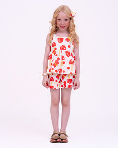 Conjunto com estampa Cogumelos infantil feminino Antonita para meninas de 2 a 10 anos