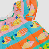 Conjunto com estampa de peixinhos coloridos infantil feminino Antonita para meninas de 0 a 3 anos