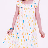 Vestido curto com estampa Chuva e Sol infantil feminino Antonita para meninas de 4 a 16 anos