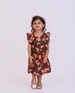 Vestido com estampa de ursos xadrez infantil feminino Antonita para meninas