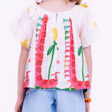 Conjunto com estampa de centopeias coloridas infantil feminino Antonita para meninas de 2 a 10 anos