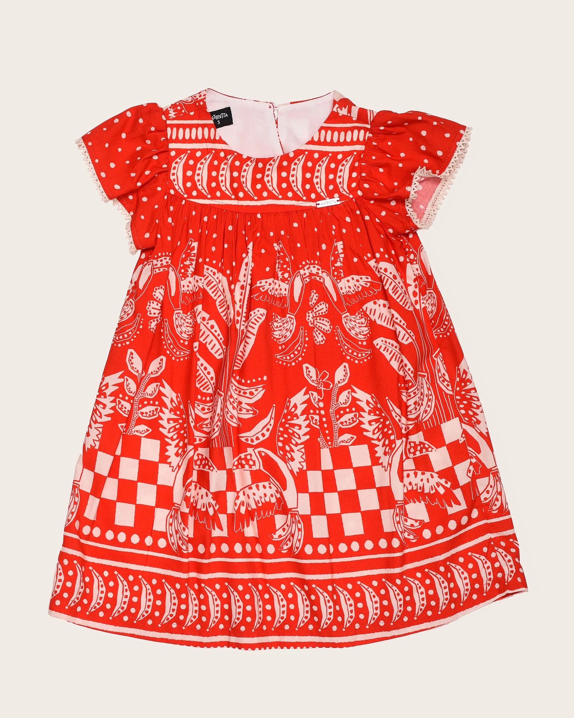 Vestido curto com estampa Tukee Red infantil feminino Antonita para meninas