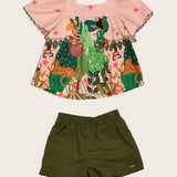 Conjunto com estampa Amazonia infantil feminino Antonita para meninas