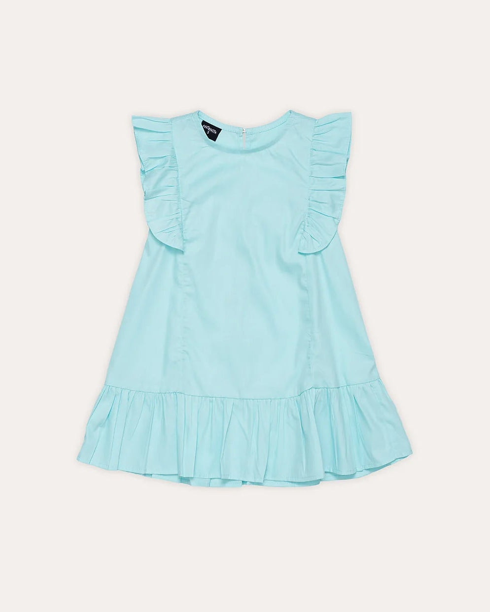 Vestido aquamarine feminino infantil com mangas amplas e babados na barra