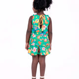 Conjunto com blusa de alças e short com estampa floral infantil feminino Antonita para meninas de 2 a 10 anos
