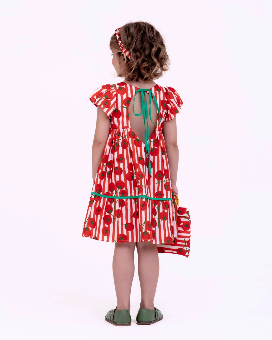 Vestido com estampa Tomatinhos infantil feminino Antonita para meninas de 2 a 10 anos
