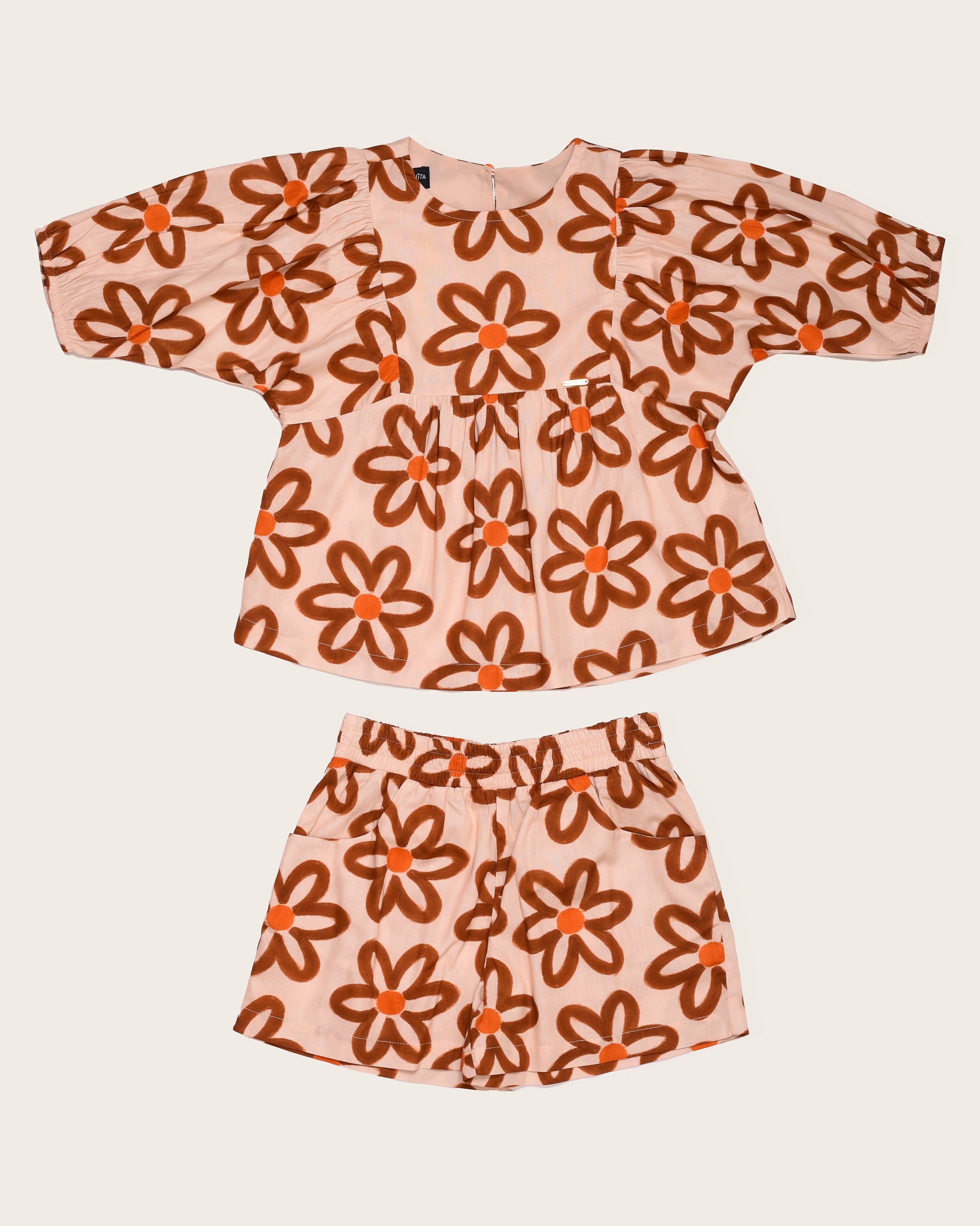 Conjunto com estampa floral infantil feminino Antonita para meninas 