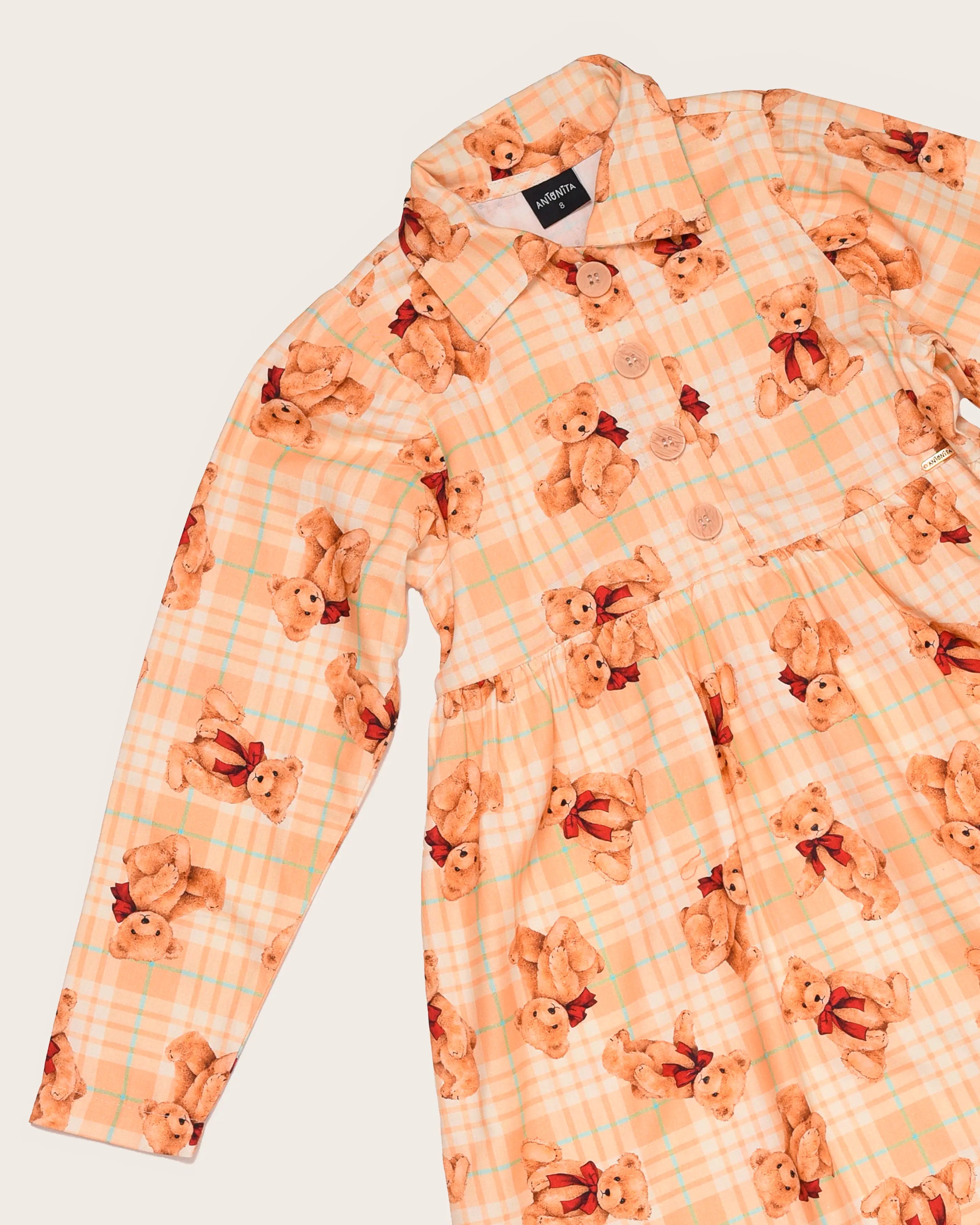 Vestido longo com estampa teddy infantil feminino Antonita para meninas 
