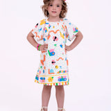 Vestido com estampa Meta Color infantil feminino Antonita para meninas de 2 a 10 anos