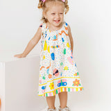 Vestido curto com estampa Meta Color infantil feminino Antonita para meninas de 2 a 10 anos