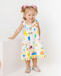 Vestido curto com estampa Meta Color infantil feminino Antonita para meninas de 2 a 10 anos