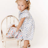 Romper com estampa Vichy Cherry infantil feminino Antonita para meninas de 2 a 10 anos
